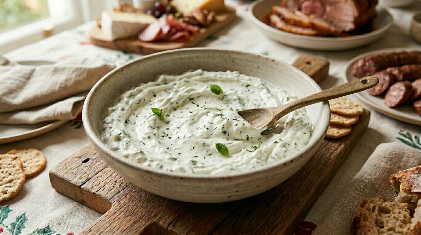 Plain Kefir Greek Yoghurt with Mint and Herbs